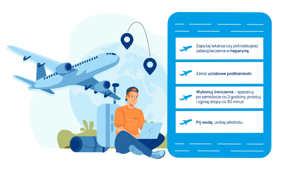 bezpieczna podróż samolotem wskazówki infografika